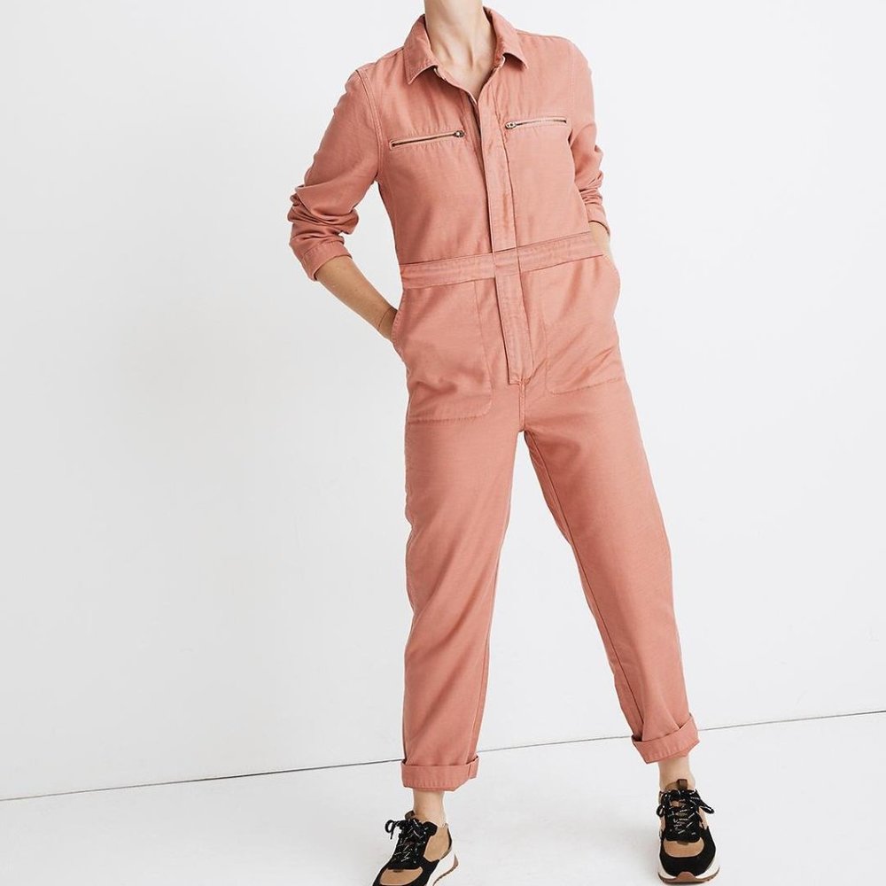 Madewell MA604 Zip-Pocket Coverall Jumpsuit Rose Dust
